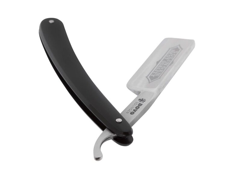 Dovo open scheermes 6/8 - Solingen Best Quality - koolstofstaal - kunststof zwart