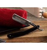 Dovo open scheermes 6/8 - Solingen Best Quality - koolstofstaal - kunststof zwart