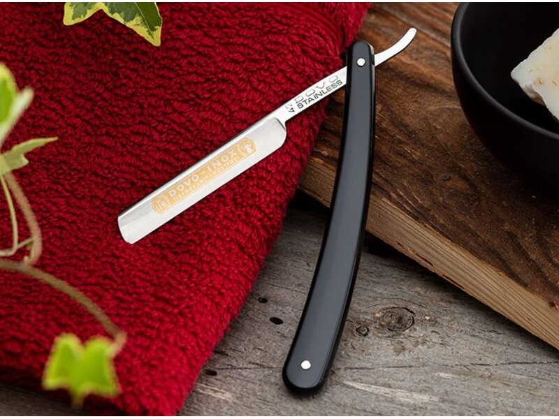 Dovo open scheermes 4/8 - Dovo 42 - inox rvs - kunststof zwart