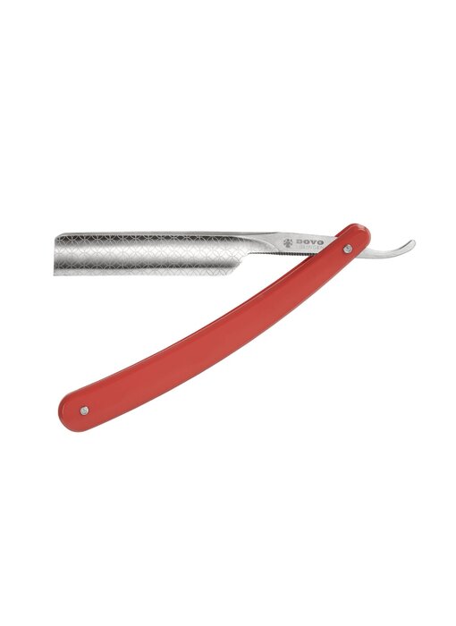 Dovo open scheermes 5/8 - Runde Sache - zilverstaal - kunststof rood