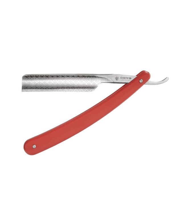 Dovo open scheermes 5/8 - Runde Sache - zilverstaal - kunststof rood