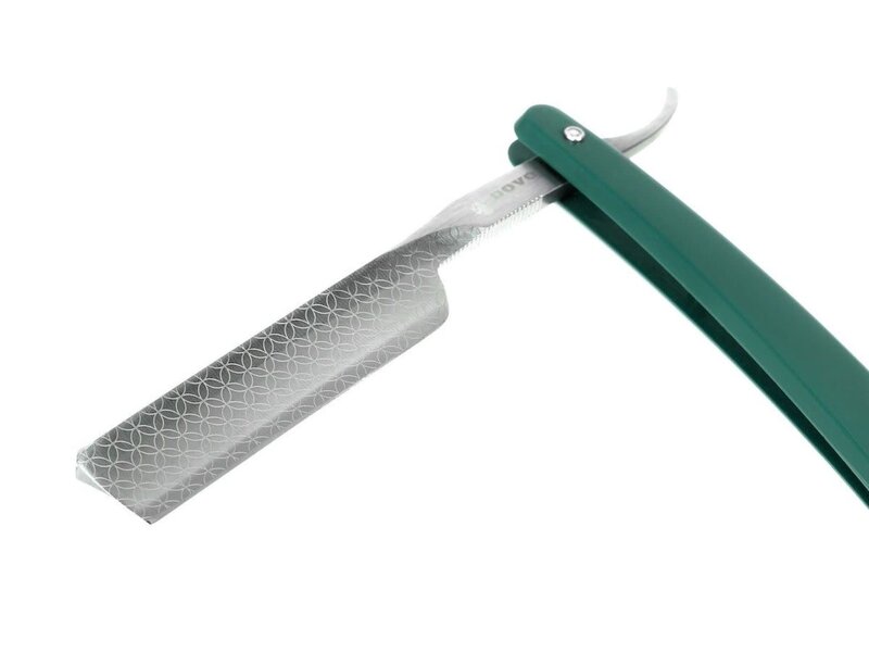 Dovo open scheermes 5/8 - Runde Sache - zilverstaal - kunststof groen