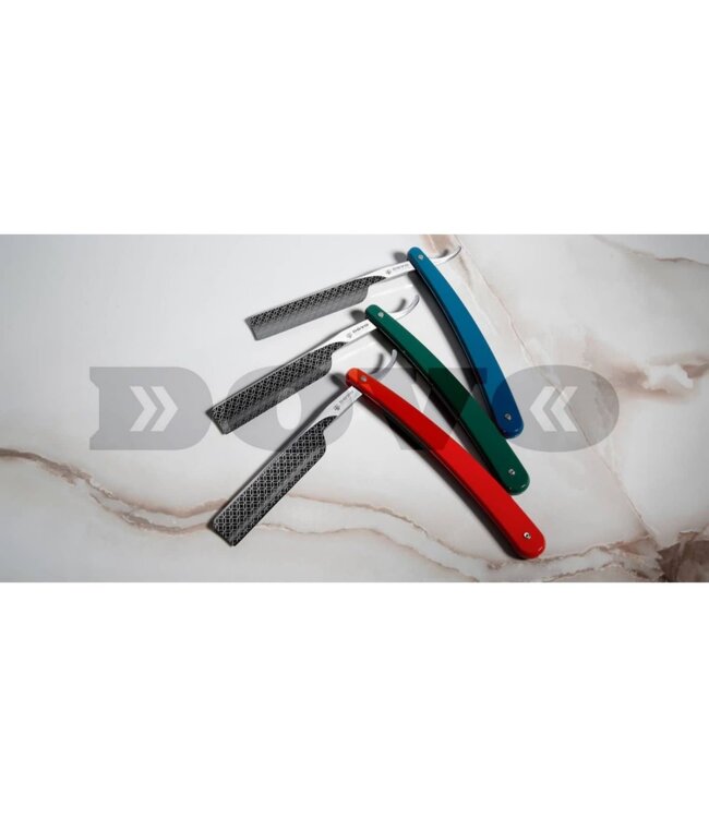 Dovo open scheermes 5/8 - Runde Sache - zilverstaal - kunststof groen