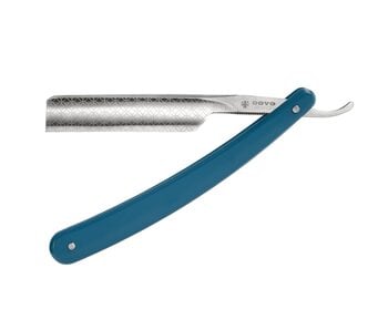 Dovo open scheermes 5/8 - Runde Sache - zilverstaal - kunststof blauw