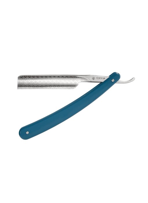 Dovo open scheermes 5/8 - Runde Sache - zilverstaal - kunststof blauw