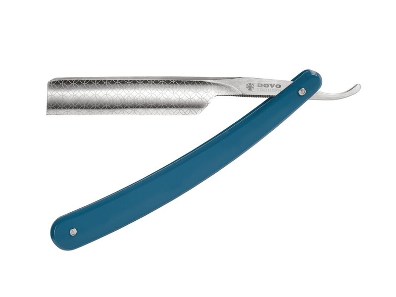 Dovo open scheermes 5/8 - Runde Sache - zilverstaal - kunststof blauw