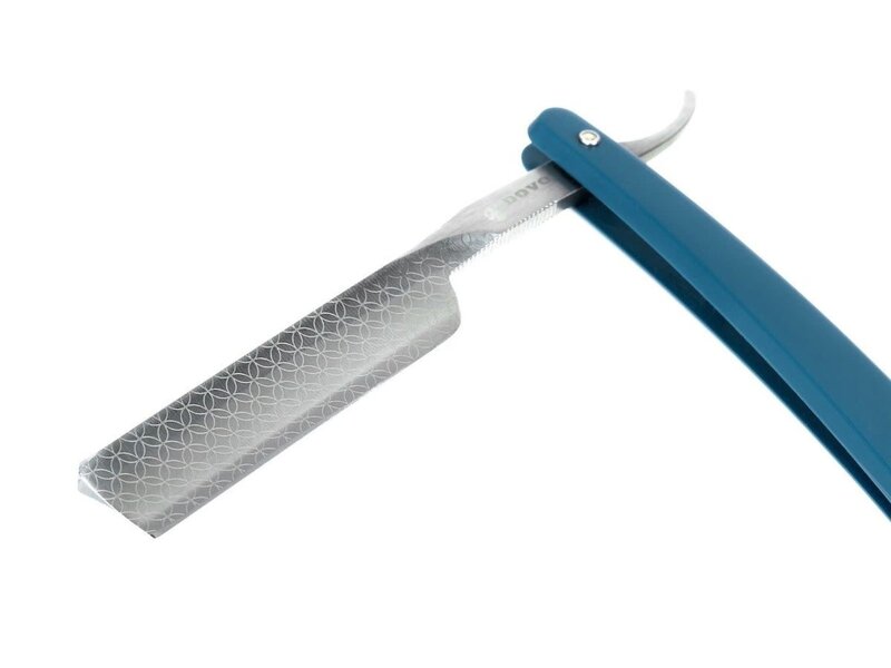 Dovo open scheermes 5/8 - Runde Sache - zilverstaal - kunststof blauw