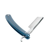 Dovo open scheermes 5/8 - Runde Sache - zilverstaal - kunststof blauw