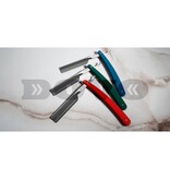 Dovo open scheermes 5/8 - Runde Sache - zilverstaal - kunststof blauw