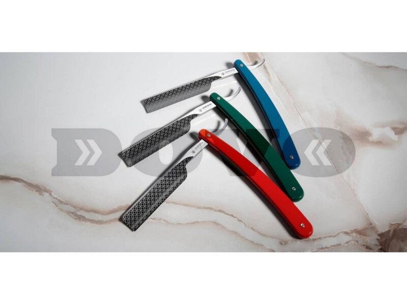 Dovo open scheermes 5/8 - Runde Sache - zilverstaal - kunststof rood