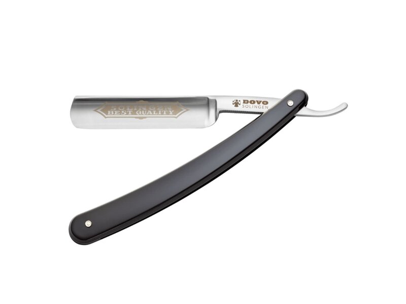 Dovo open scheermes 5/8 - Solingen Best Quality - koolstofstaal - kunststof zwart