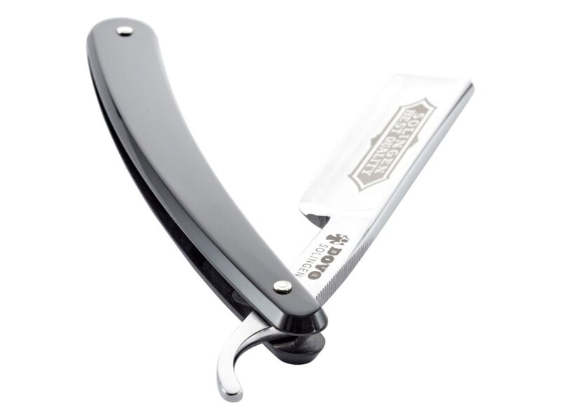 Dovo open scheermes 5/8 - Solingen Best Quality - koolstofstaal - kunststof zwart