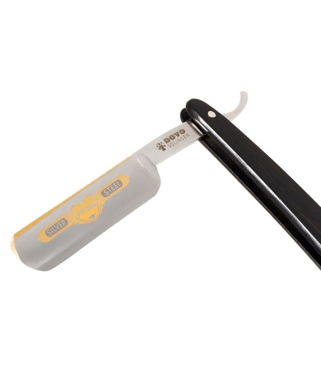 Dovo open scheermes 5/8 - Prima - zilverstaal - ebbenhout