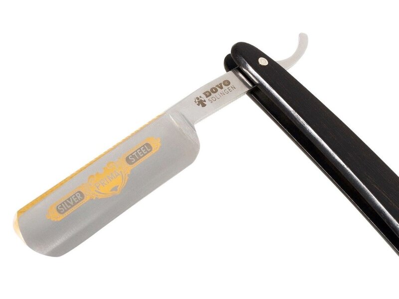 Dovo open scheermes 5/8 - Prima - zilverstaal - ebbenhout