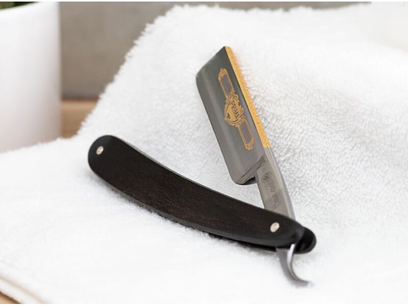 Dovo open scheermes 5/8 - Prima - zilverstaal - ebbenhout