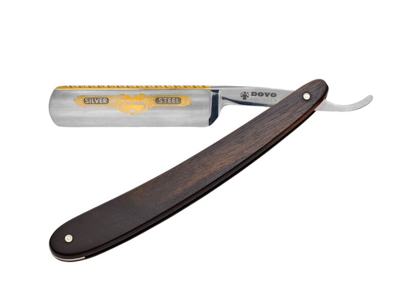 Dovo open scheermes 5/8 - Prima - zilverstaal - ebbenhout