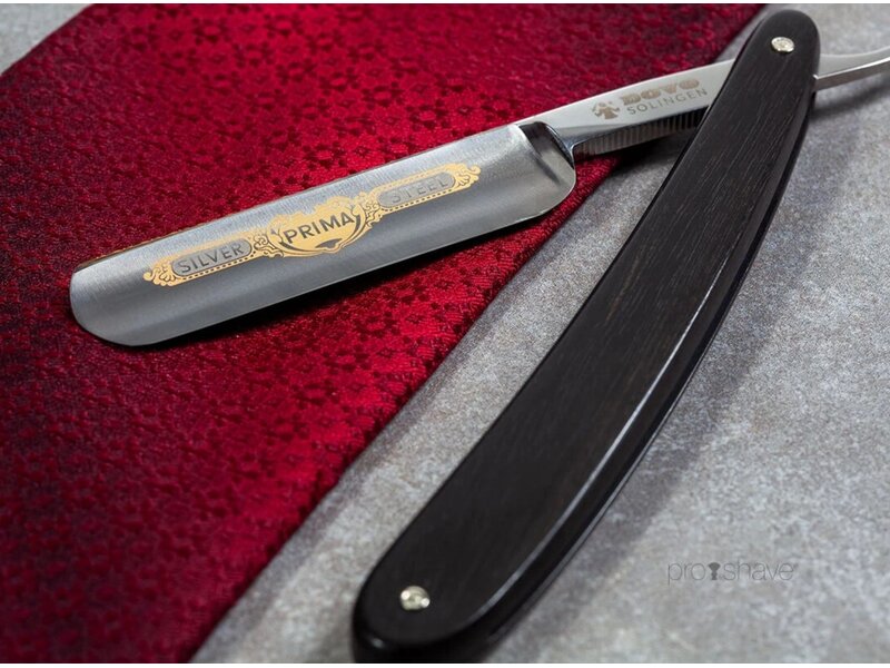 Dovo open scheermes 5/8 - Prima - zilverstaal - ebbenhout