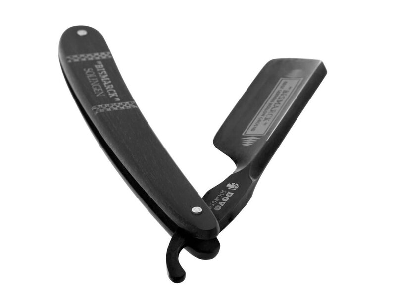 Dovo open scheermes 6/8 - Bismarck Black Duke - zilverstaal - ebbenhout - zwart lemmet