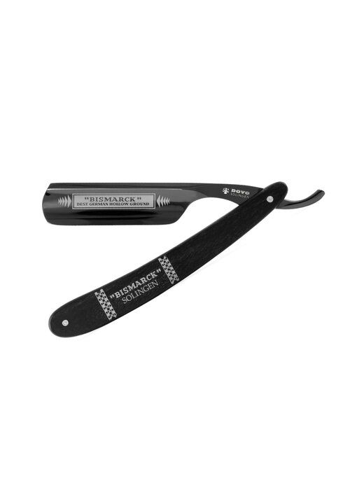Dovo open scheermes 6/8 - Bismarck Black Duke - zilverstaal - ebbenhout - zwart lemmet