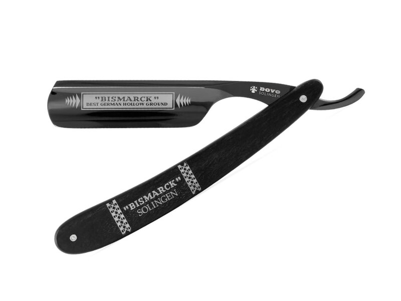 Dovo open scheermes 6/8 - Bismarck Black Duke - zilverstaal - ebbenhout - zwart lemmet