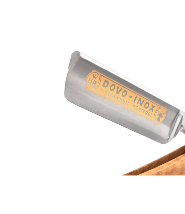 Dovo open scheermes  5/8 - inox rvs - olijfhout