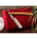 Dovo open scheermes  5/8 - inox rvs - olijfhout