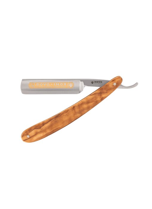 Dovo open scheermes  5/8 - inox rvs - olijfhout