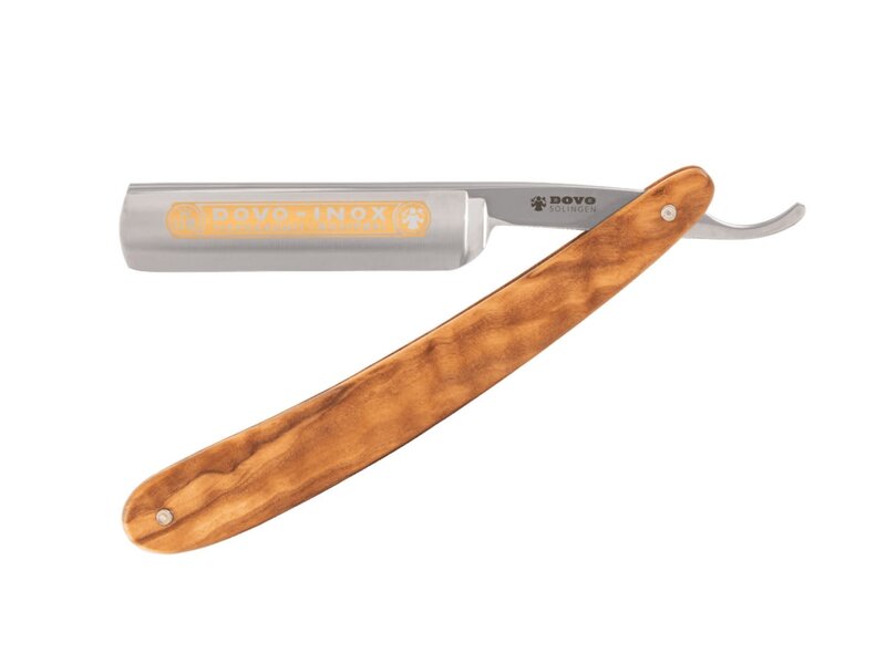 Dovo open scheermes  5/8 - inox rvs - olijfhout