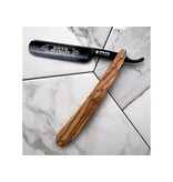 Dovo open scheermes 5/8 - Diamant - inox rvs - olijfhout - zwart lemmet