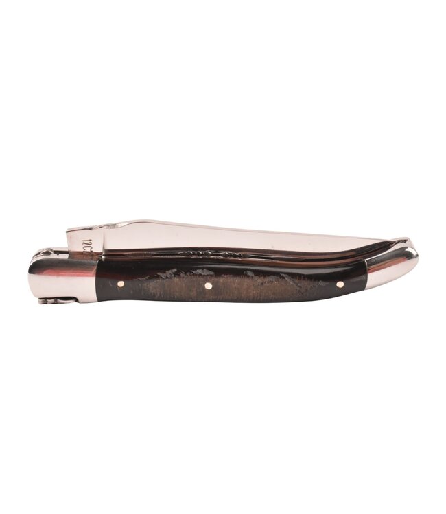 Laguiole en Aubrac 12cm buffelhoorn korst - double platines - glanzend