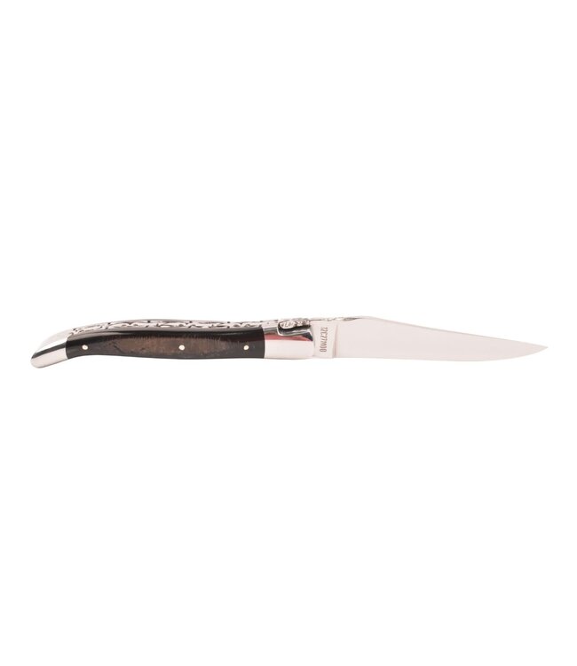 Laguiole en Aubrac 12cm buffelhoorn korst - double platines - glanzend