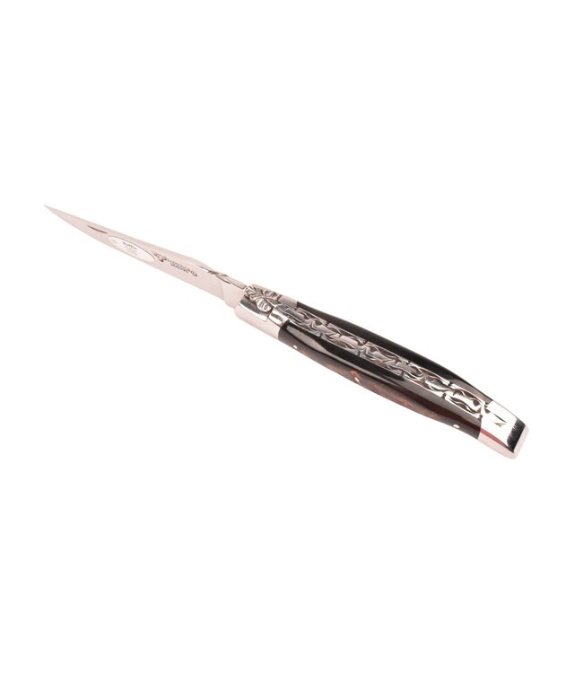 Laguiole en Aubrac 12cm buffelhoorn korst - double platines - glanzend