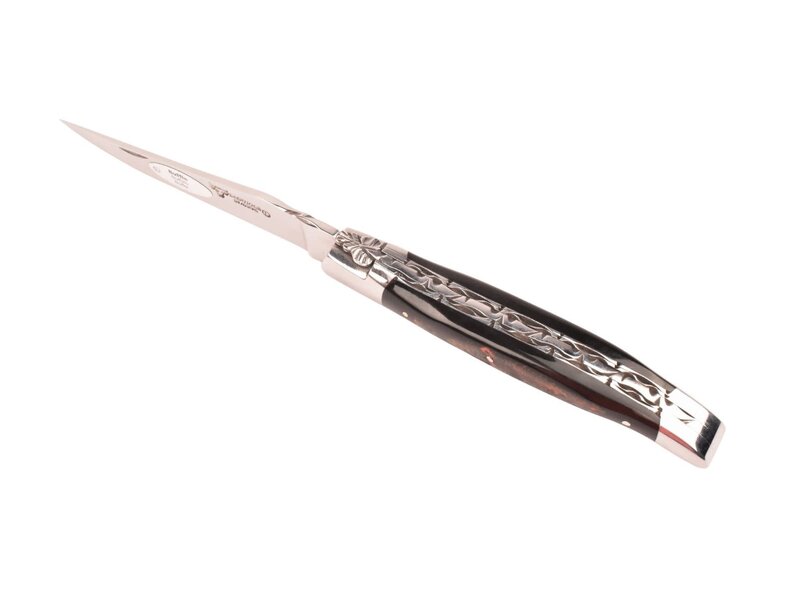 Laguiole en Aubrac 12cm croute de buffle - double platines - glanzend