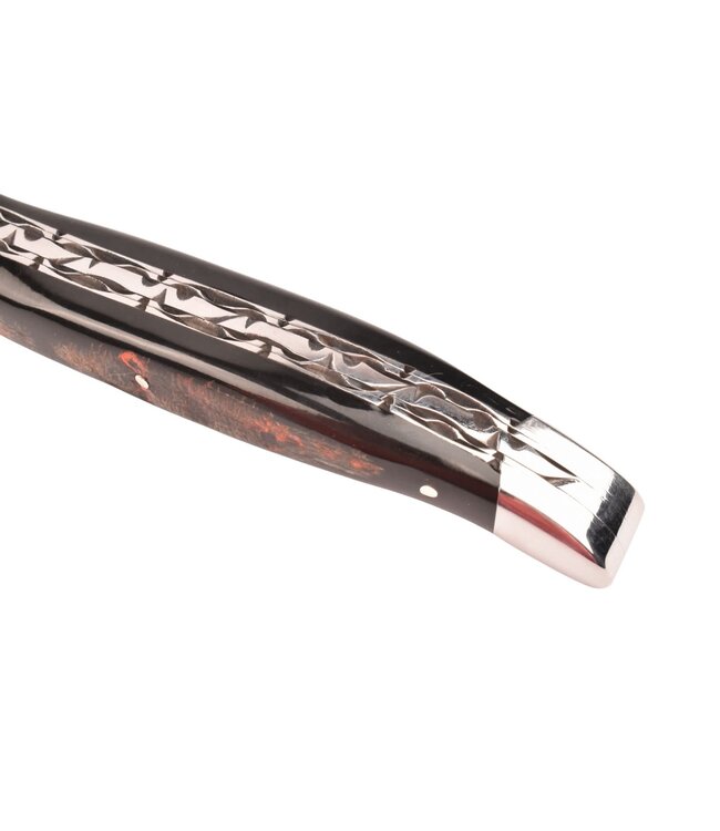 Laguiole en Aubrac 12cm buffelhoorn korst - double platines - glanzend
