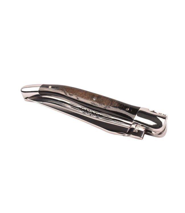 Laguiole en Aubrac 12cm buffelhoorn korst - double platines - glanzend