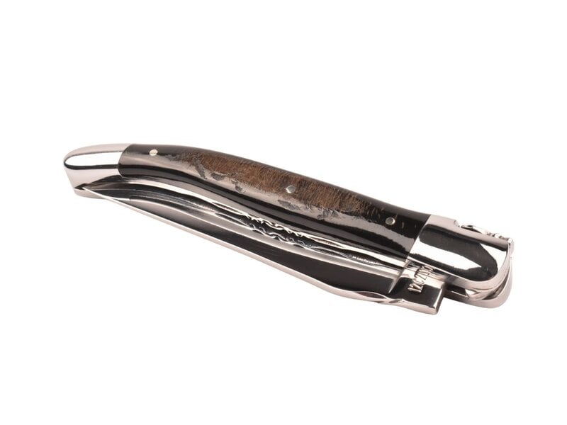 Laguiole en Aubrac 12cm croute de buffle - double platines - glanzend