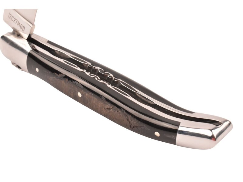 Laguiole en Aubrac 12cm croute de buffle - double platines - glanzend