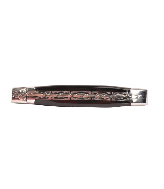 Laguiole en Aubrac 12cm buffelhoorn korst - double platines - glanzend