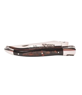 Laguiole en Aubrac 12cm buffelhoorn korst - double platines - glanzend