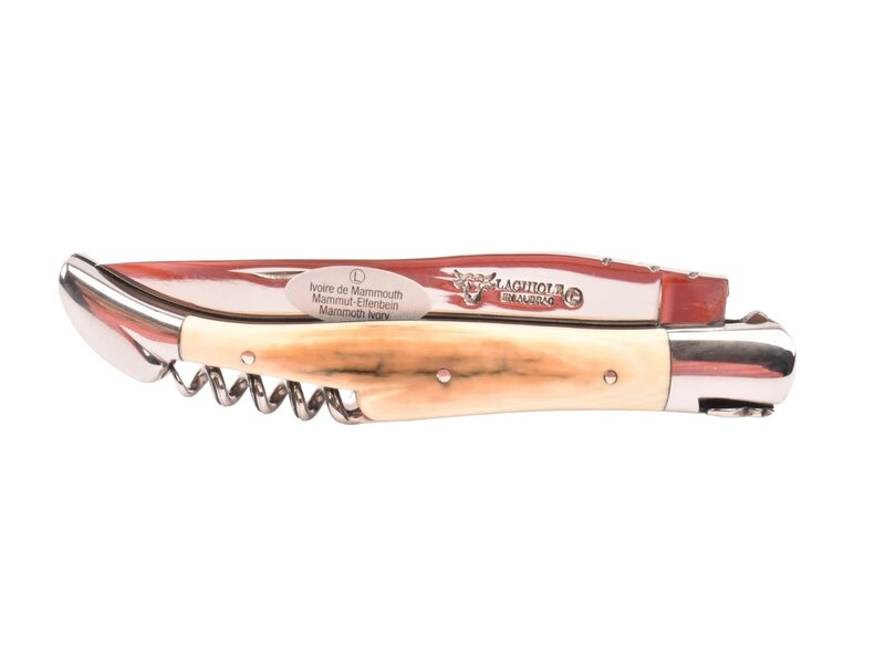 Laguiole en Aubrac 12cm croute d'ivoire de mammouth met kurkentrekker