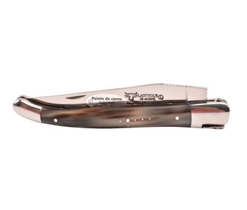 Laguiole en Aubrac 12cm pointe de corne - platines guillochées - glanzend