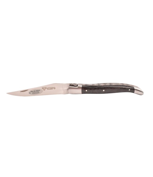 Laguiole en Aubrac 12cm carbone rood - double platines - mat
