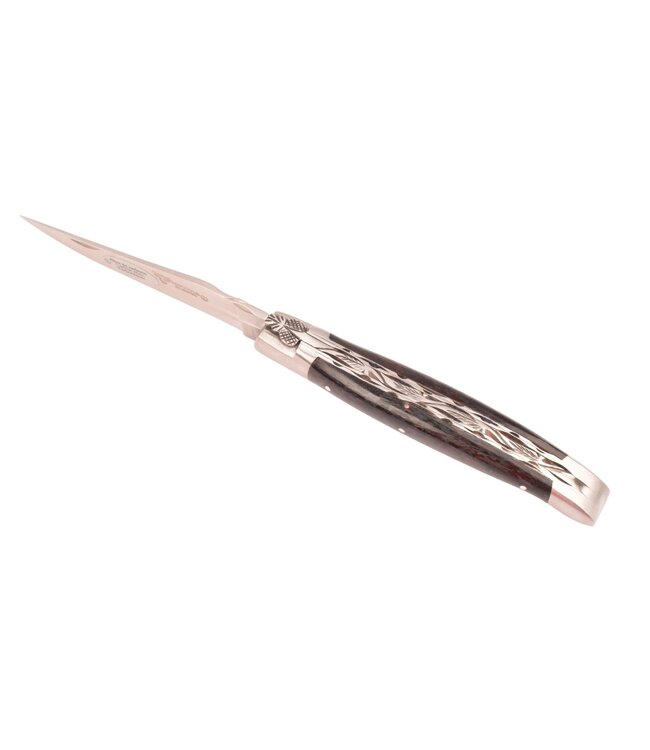 Laguiole en Aubrac 12cm carbone rood - double platines - mat