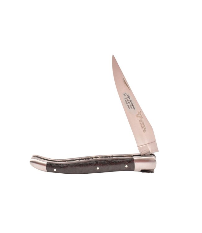 Laguiole en Aubrac 12cm carbone rood - double platines - mat