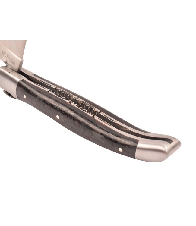 Laguiole en Aubrac 12cm carbone rood - double platines - mat