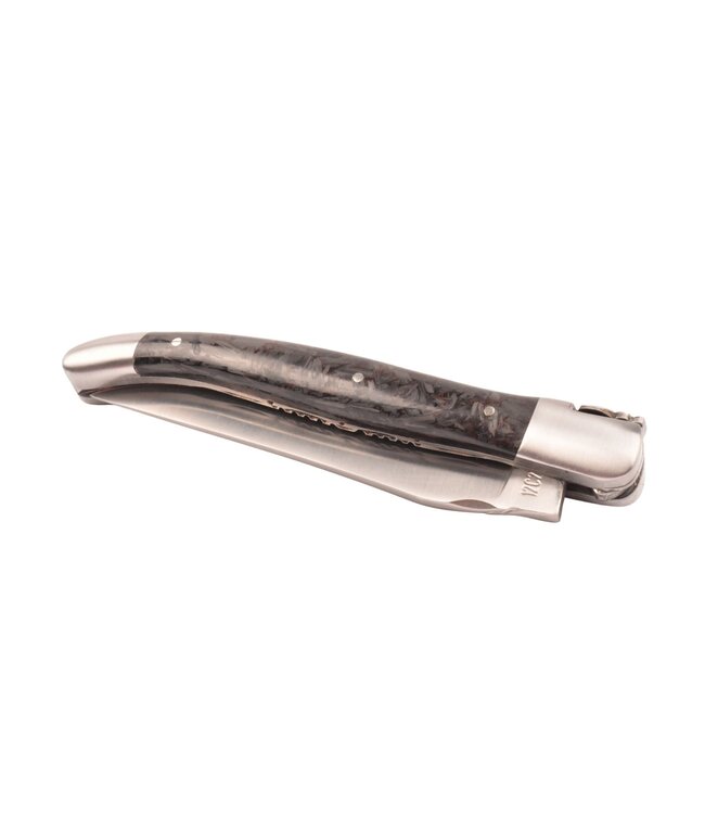 Laguiole en Aubrac 12cm carbone rood - double platines - mat