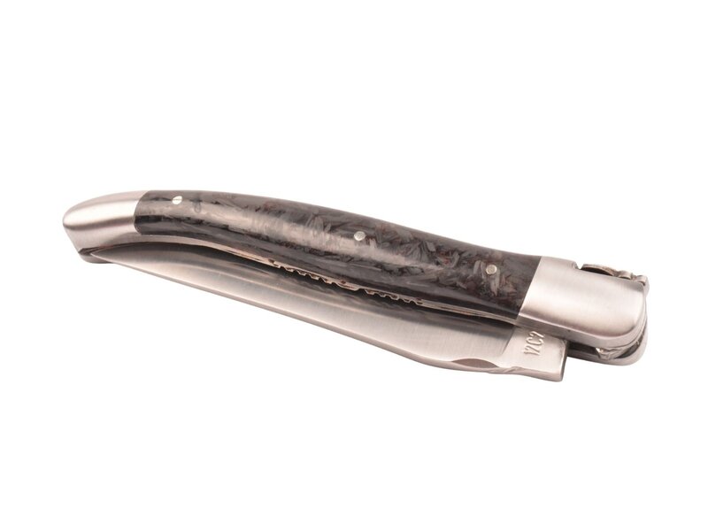 Laguiole en Aubrac 12cm carbone - double platines - mat