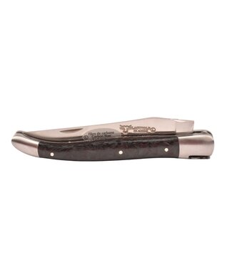 Laguiole en Aubrac 12cm carbone rood - double platines - mat