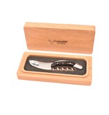 Laguiole en Aubrac kurkentrekker met heft in donker buffelhoorn - mat