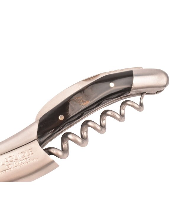 Laguiole en Aubrac kurkentrekker met heft in donker buffelhoorn - mat